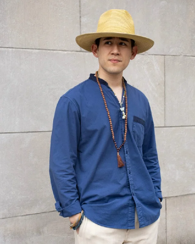 Hiking shirt cool quick-dry-Kiriko Original Shirt, Long Sleeve Button-Up, Mandarin Collar, Hanada Small Multi