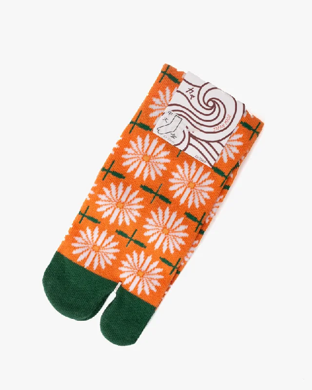 Hiking socks with cozy feel-Wa Modern, Tabi Socks, Crew, Anemone Retro (S/M)