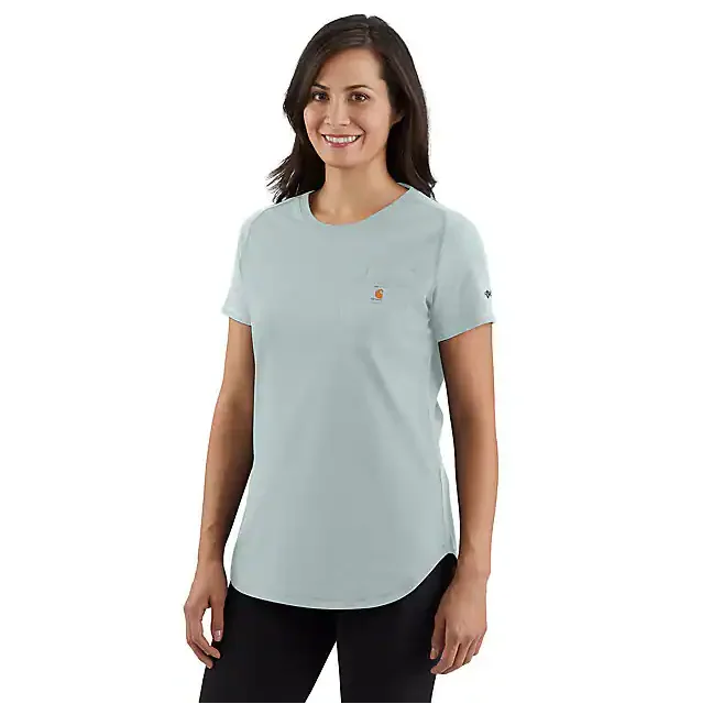 Mountain hiking shirt solid-Women's Force Relaxed Fit Midweight Pocket T-Shirt