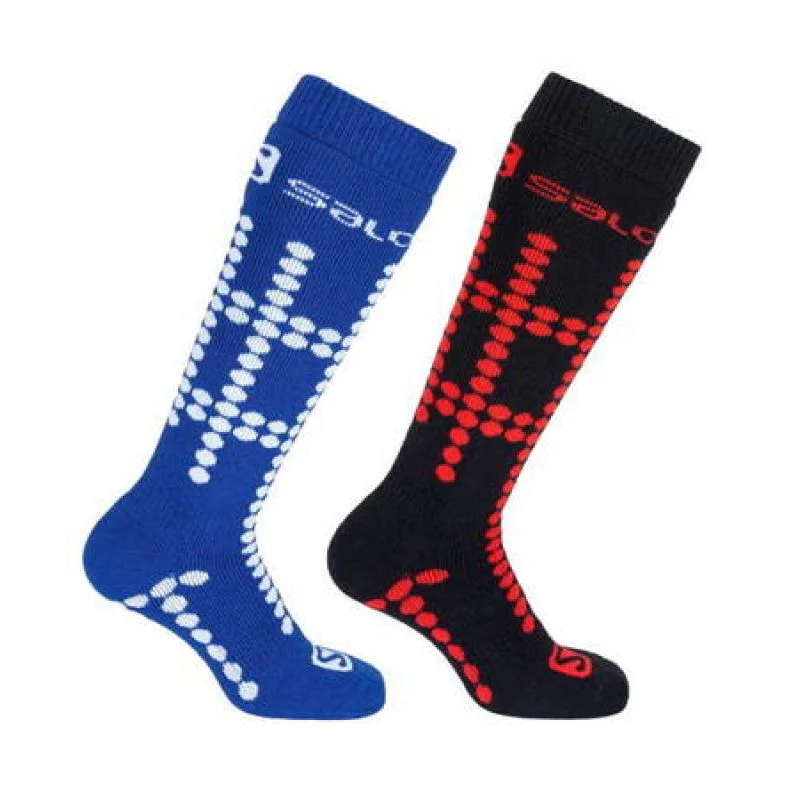 Hiking socks for outdoor culture-Salomon Unisex 2Pack Ski Socks - Black/Blue