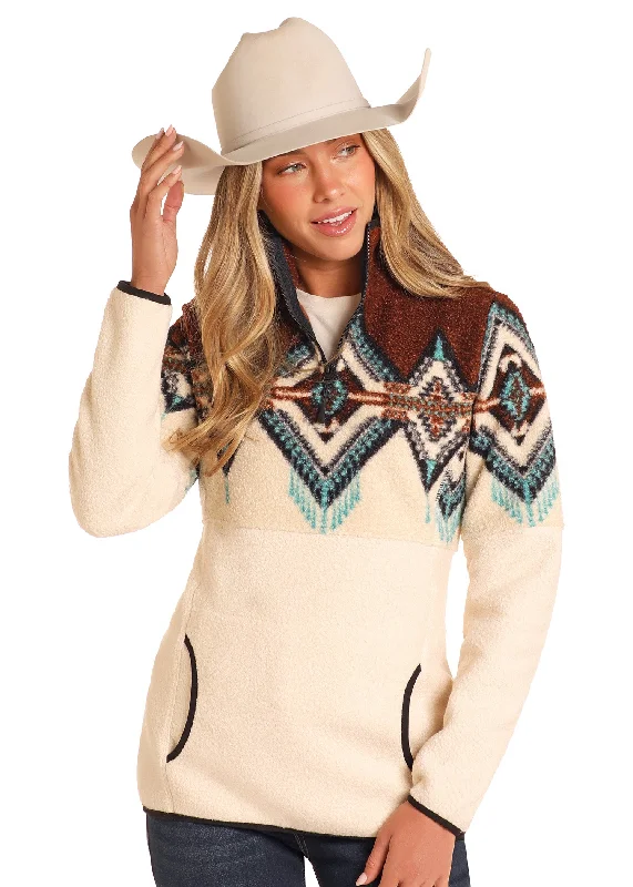 Border Berber Pullover - Dark Brown Aztec