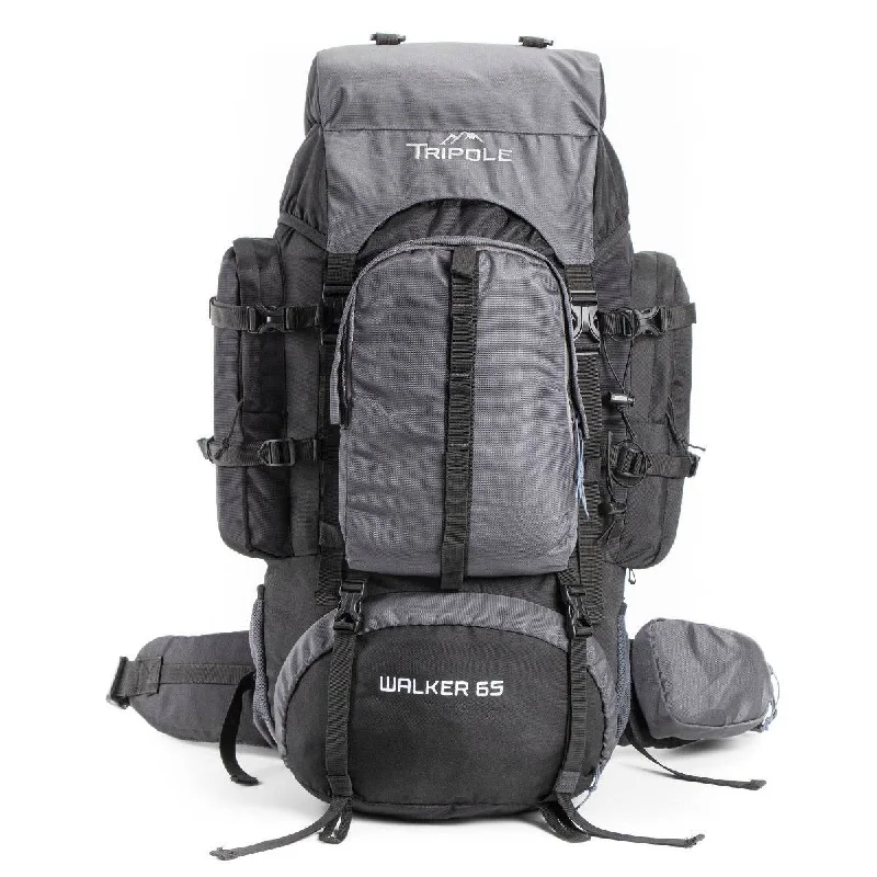 Walker Trekking and Backpacking Rucksack - 65 Litre - Black & Grey