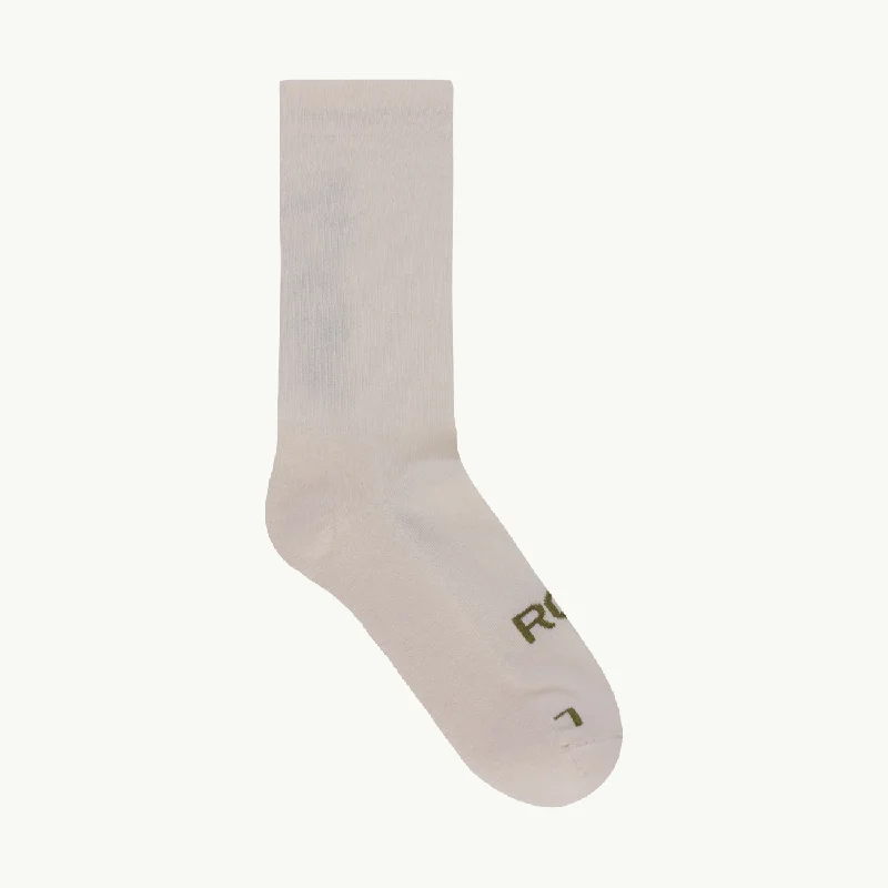 Hiking socks for outdoor glee-Logo Socks - Bone White