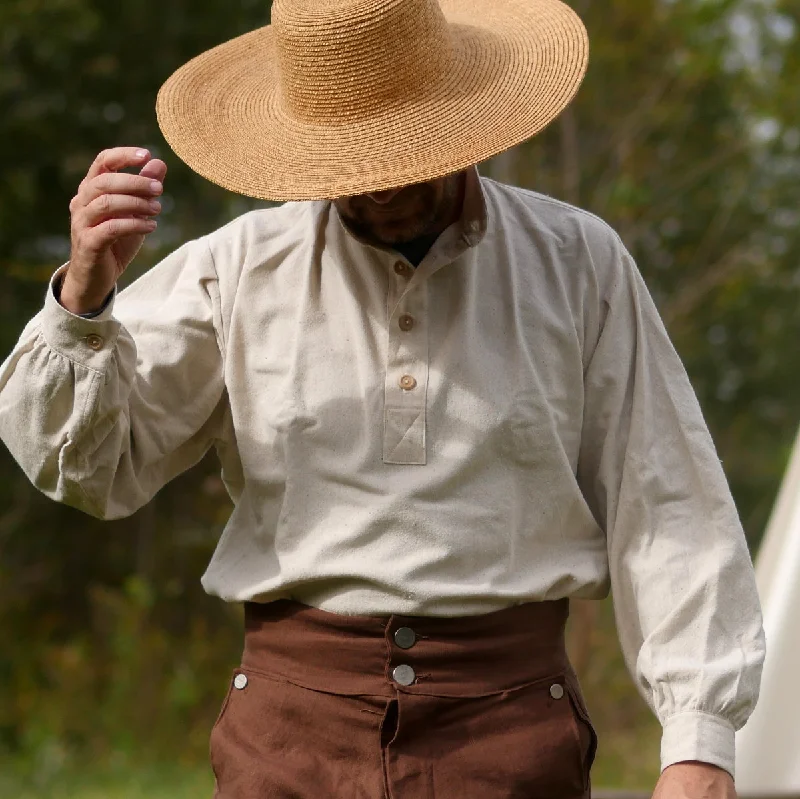 Hiking shirt layered camo-19th Century Trade Shirt in Osnaburg