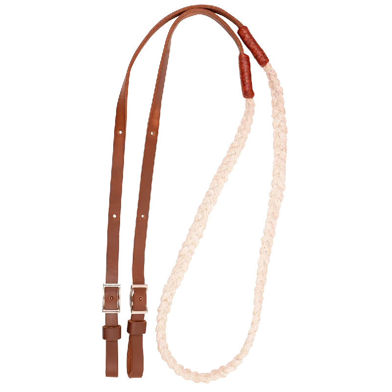 Hand Braided 3-Strand Barrel Rein Buckle Ends