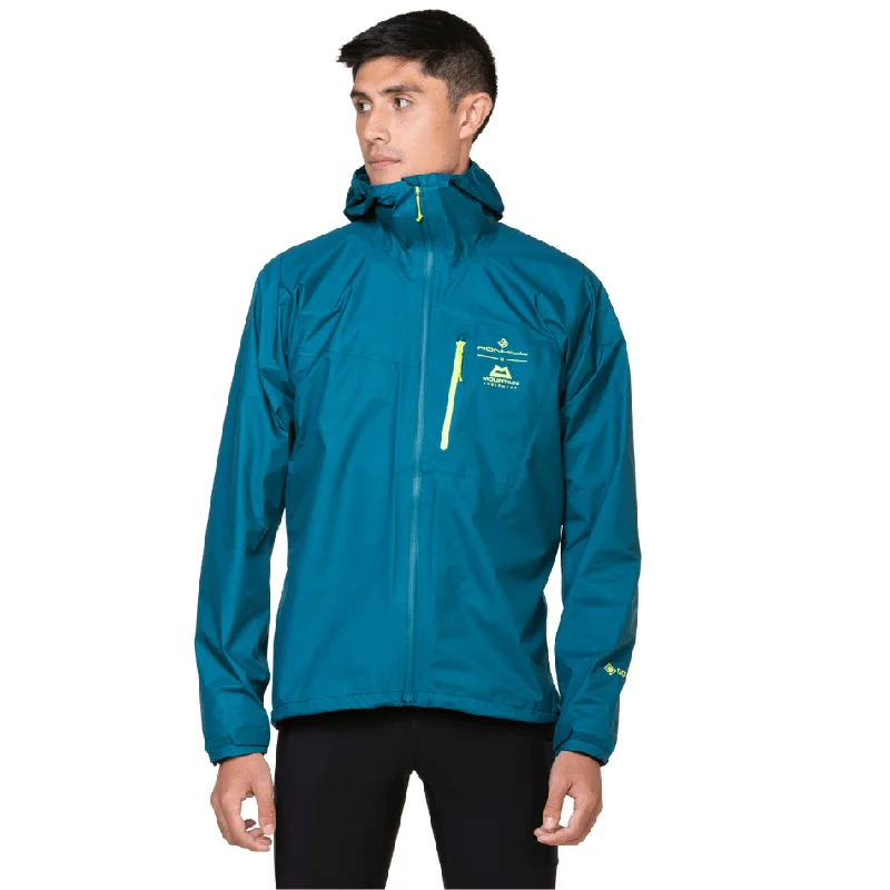 Hiking jackets kids fit-Ronhill Men's Tech Gore-Tex Mercurial Jacket in Deep Teal/Acid AW24