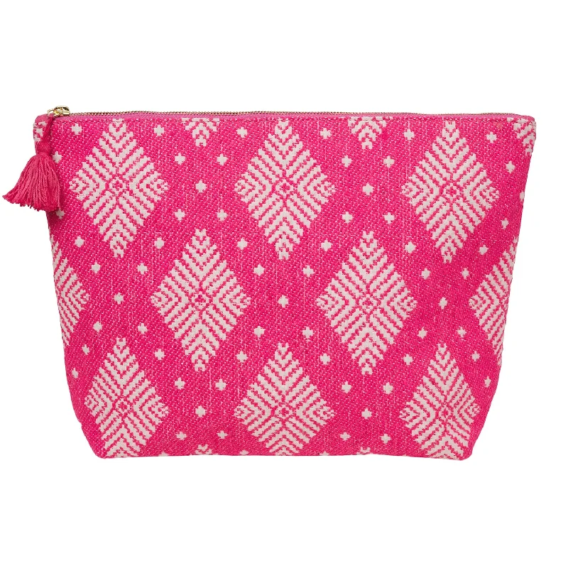 Climbing Bags for group trips-Climbing-bags-for-backpacking-and-climbing-gear-Large Cotton Wash Bag - Pink/White