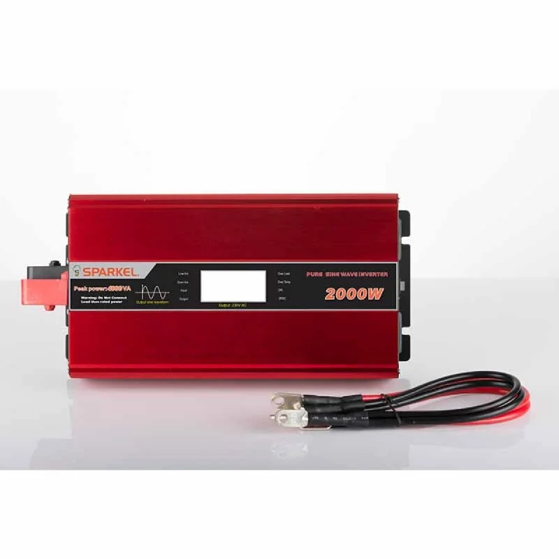 Solar Compact Car Inverter - 12V DC Pure Sine Wave - Output 2000W