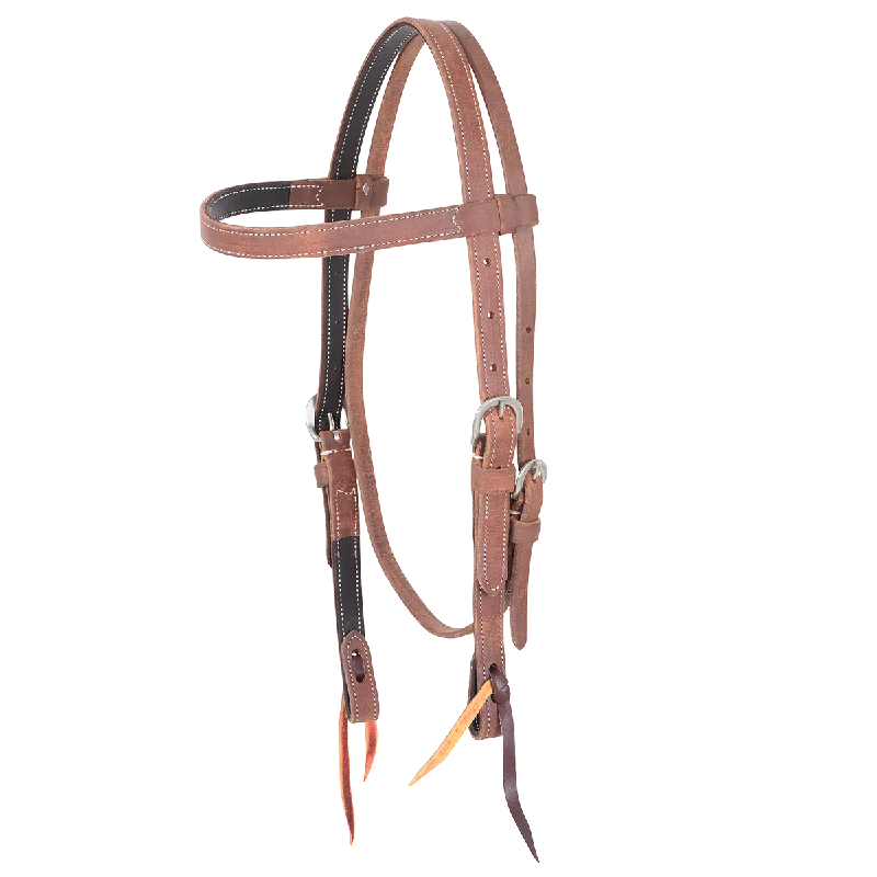 Doubled and Stitched Harness Browband Headstall