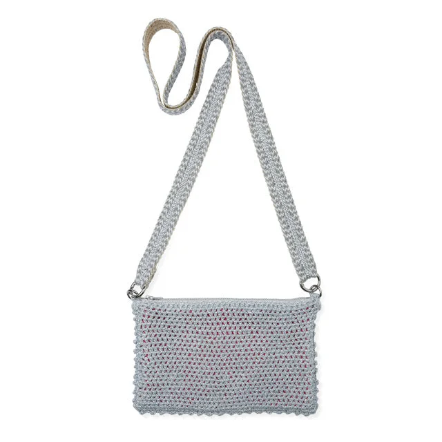 Climbing Bags for climb junkies-Climbing-bags-with-minimalist-design-Crochet Bag With Lurex Strap - Silver