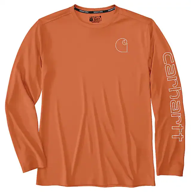 Hiking shirt adventure desert-Men's Force Sun Defender Lightweight Long-Sleeve Logo Graphic T-Shirt