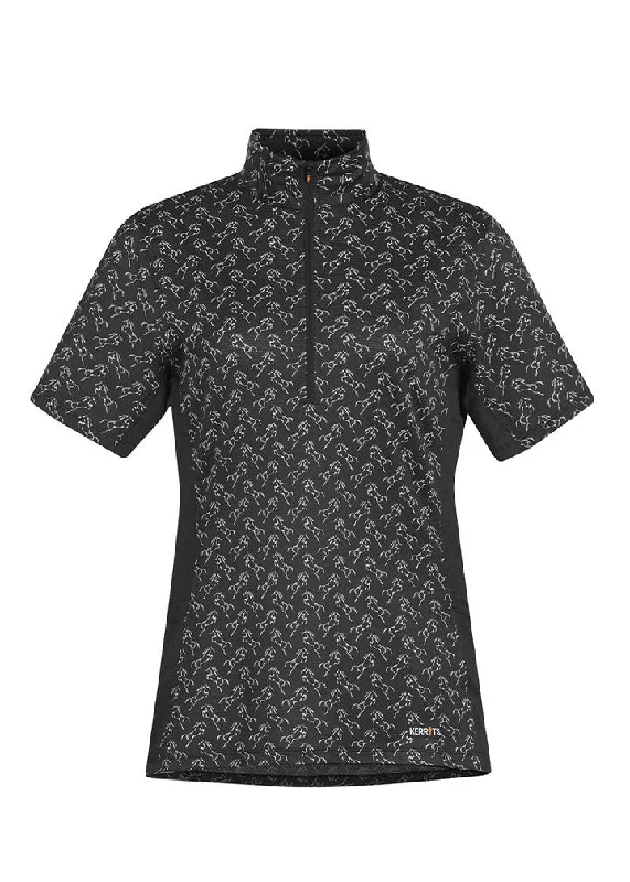 Hiking shirt unisex trail-ready-Aire Ice Fil Short Sleeve Zip Shirt - Print