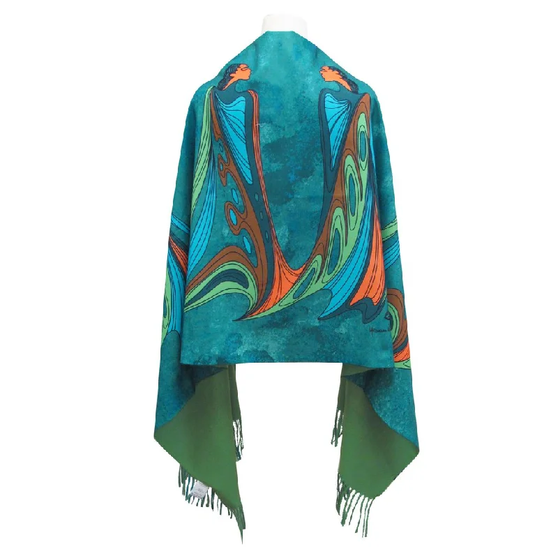 "Friends" Art Print Eco Shawl, artwork by Native artist Maxine Noel