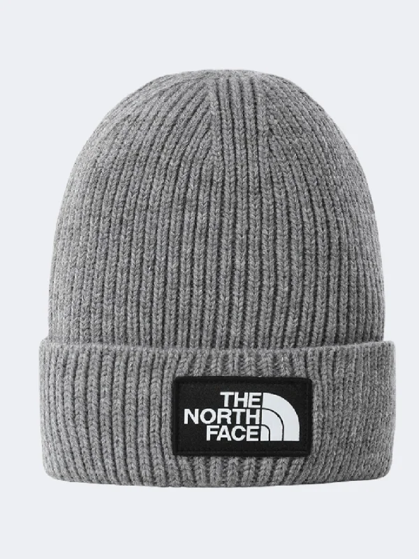 The North Face Logo Box Cuffed Unisex Lifestyle Beanie Grey Heather