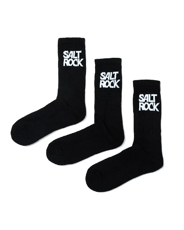 Hiking socks with charity support-Athletic 3 Pack Socks - Black