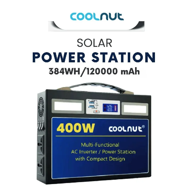 Compact Solar Power Station - 384Wh - 400Watt - 120000mAh