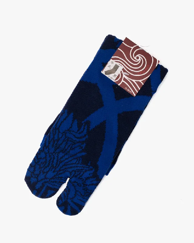 Hiking socks with team outings-Wa Modern, Tabi Socks, Crew, Wa-Mode Blue (M/L)