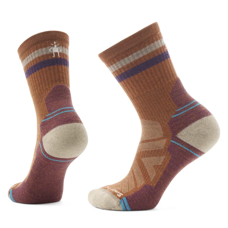 Hiking socks with trail lanterns-Women's Hike Light Cushion Tube Stripe Crew Sock - Fossil