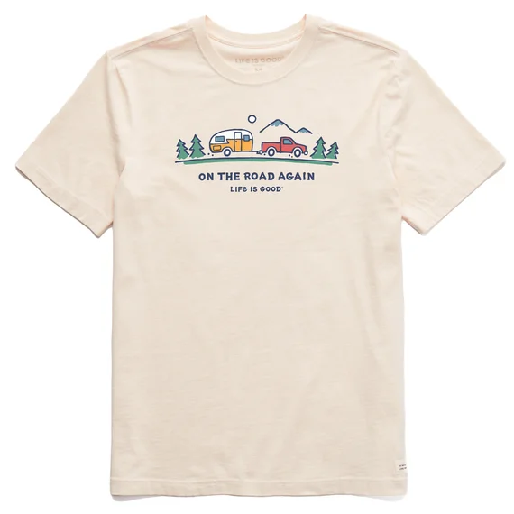 Hiking Shorts for exploration-Men's On The Road Again Trailer Short Sleeve Tee