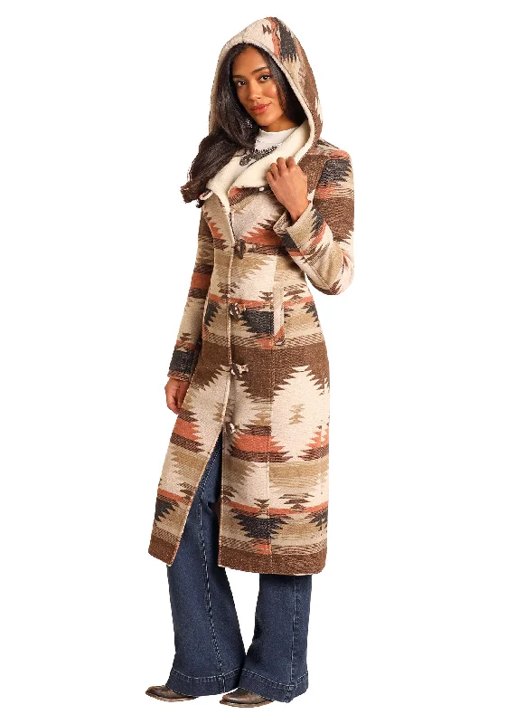 Wool Long Coat - Aztec Brown