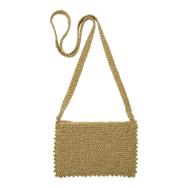 Climbing Bags for crisp weather-Climbing-bags-for-cave-exploration-Crochet Bag With Lurex Strap - Gold