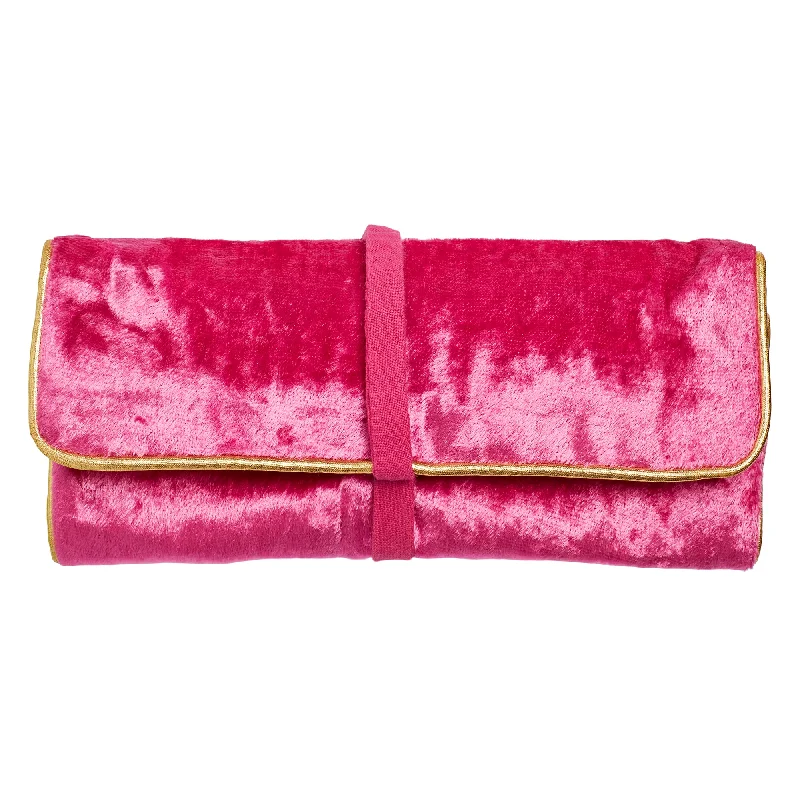 Climbing Bags for stone trails-Climbing-bags-for-everyday-adventure-Velvet Jewellery Bag - Pink