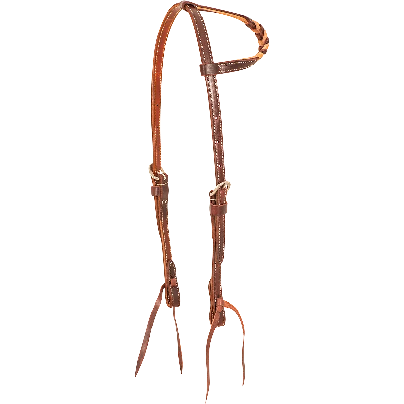 Slip Ear Headstall with Blood Knots - Natural