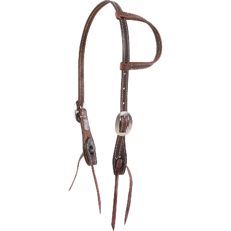 Gag Slip Ear Headstall Stitched - Chocolate