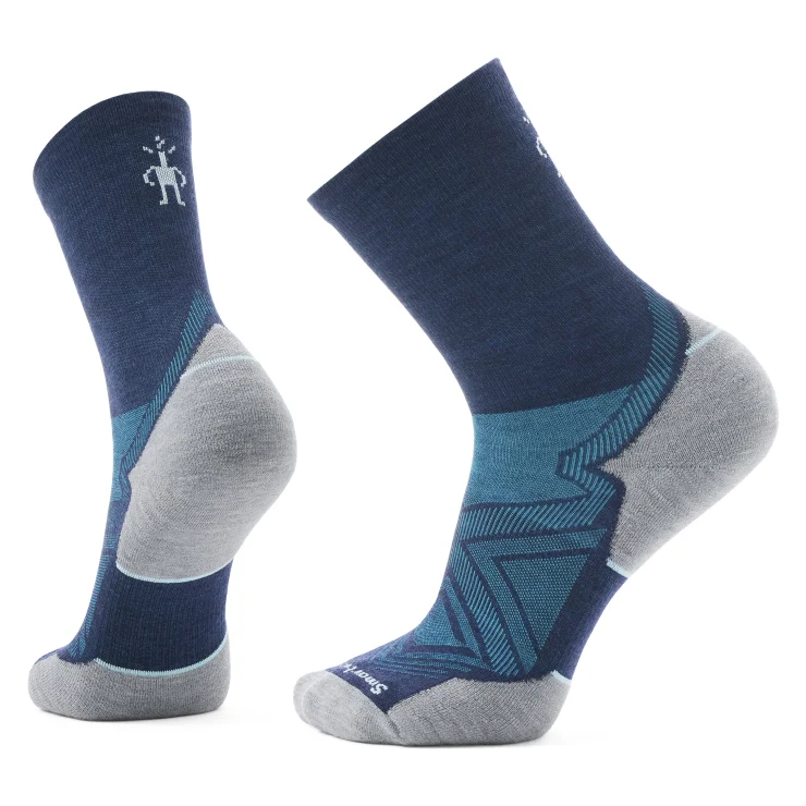 Hiking socks for outdoor dates-Run Targeted Cushion Mid Crew Sock - Deep Navy