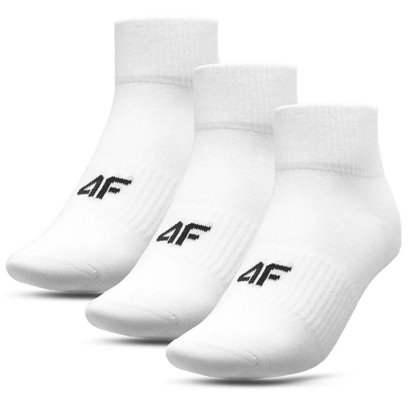 Hiking socks for outdoor leaves-4F Mens Socks - White