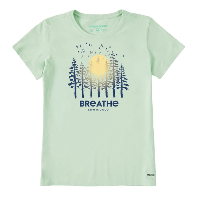 Hiking Shorts with elastic waist-Women's Breathe Forest Short Sleeve Tee