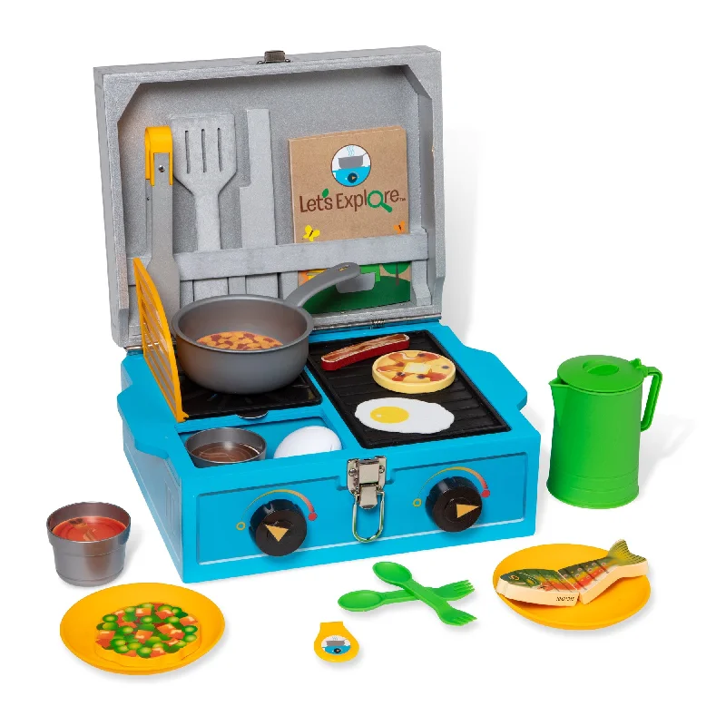 Lets Explore Wooden Camp Stove Play Set