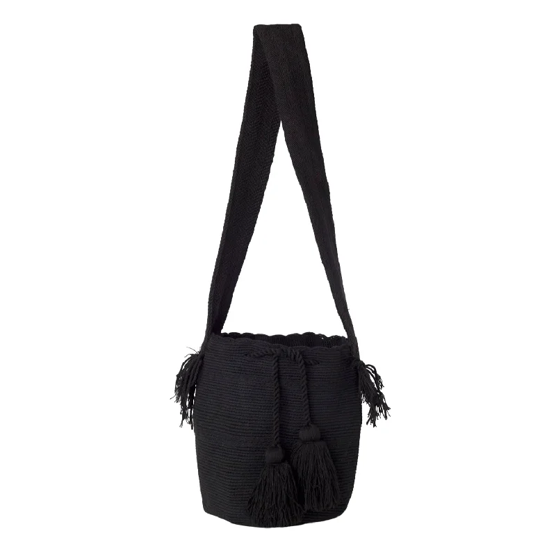 Climbing Bags for stony ridges-Climbing-bags-with-rope-storage-Black Colombian Cross Body Bag