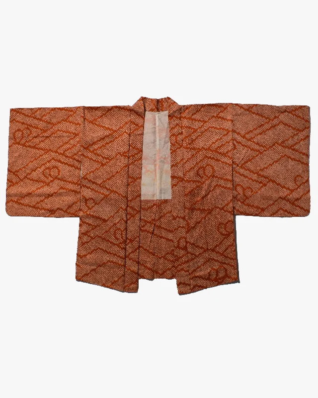 Hiking jackets size gear-Vintage Haori Jacket, Full Shibori, Burnt Orange with White