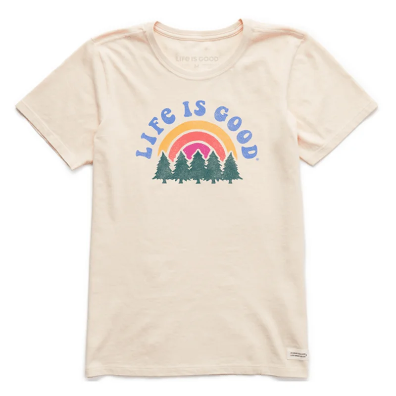 Hiking Shorts for afternoon hikes-Women's Rainbow Forest Short Sleeve Tee