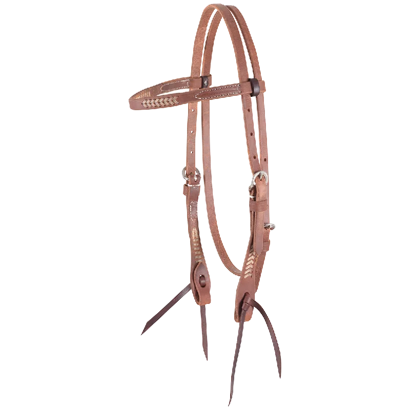 Rawhide Laced Browband Headstall - Natural