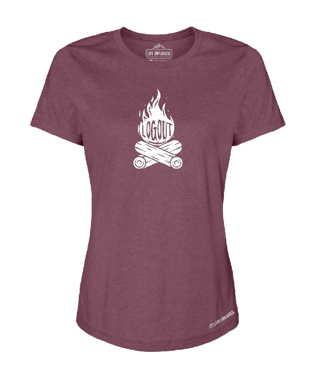 Hiking shirt winter solid-Log Out Campfire Women's T-Shirt