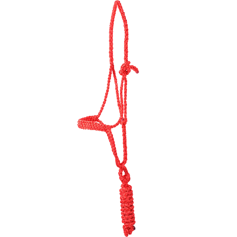 Flat Braid Halter and Leadrope - Red