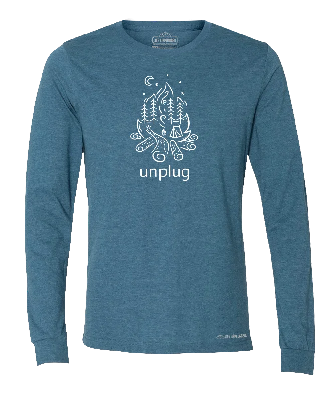 Hiking shirt layered moisture-wicking-LIMITED DROP! Campfire Camping Scene Long Sleeve T-Shirt