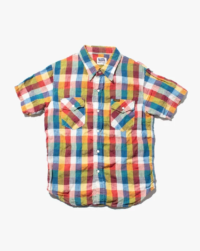 Hiking shirt organic adventure-Japanese Repro Shirt, Pherrow's Brand, Plaid Short Sleeve - M