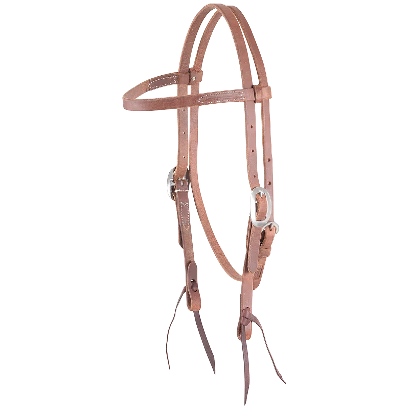 Harness Stitched Browband Headstall - Natural