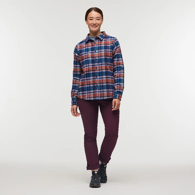 Hiking shirt plus-size outdoor-Women's Mero Organic Flannel Shirt