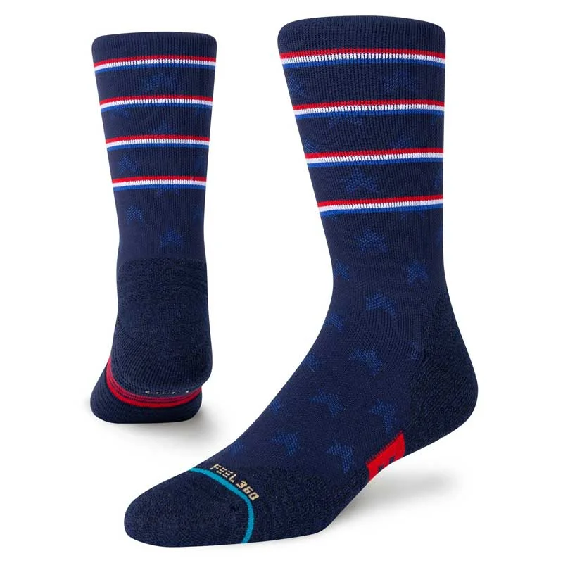 Hiking socks with trail highways-Stance Unisex Independence Crew Sock - Navy Blue