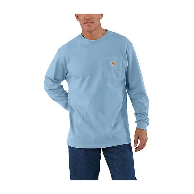 Hiking shirt rugged breathable-Men's Loose Fit Heavyweight Long-sleeve Pocket T-shirt