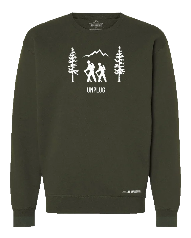 Mountain hiking shirt breathable-Hiking Scene Heavyweight Crewneck Sweatshirt