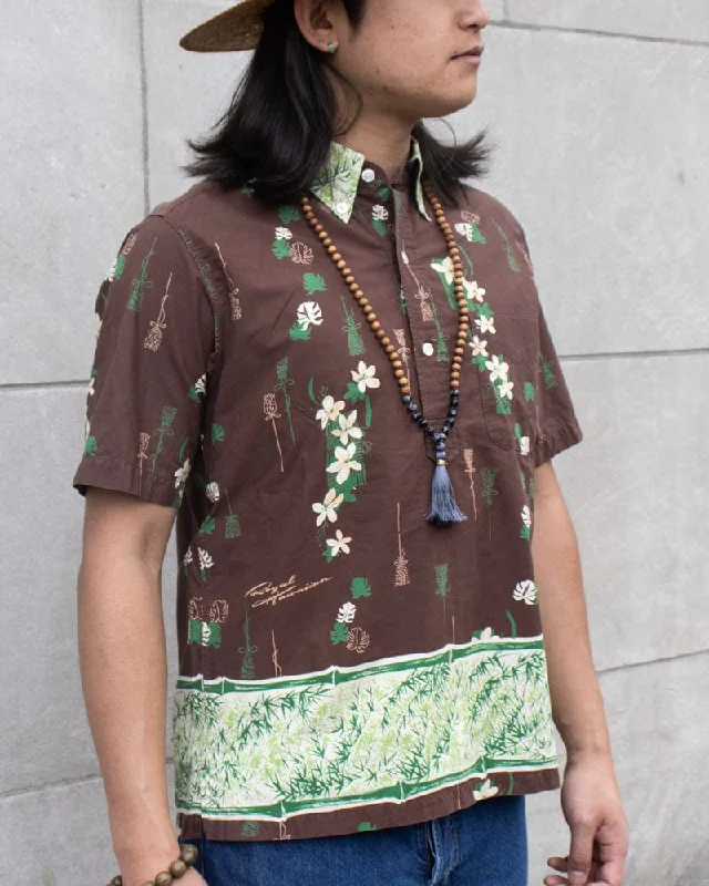 Hiking shirt quick-dry performance-Japanese Repro Shirt, Aloha Short Sleeve, Royal Hawaiian - Sun Surf Brand, Flora - M