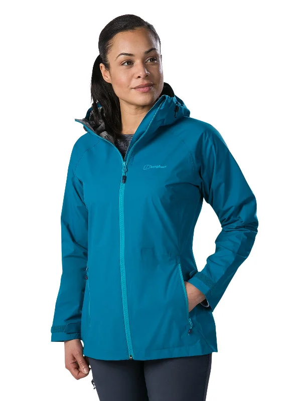 Hiking jackets designer fit-Berghaus Women`s Deluge Pro Waterproof Jacket Deep Lagoon