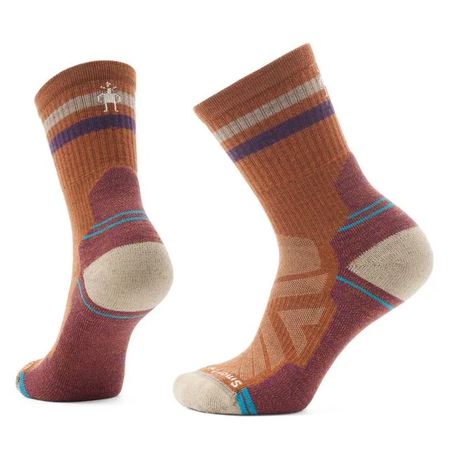 Hiking socks with odor control-Women's Hike Light Cushion Tube Stripe Crew Socks