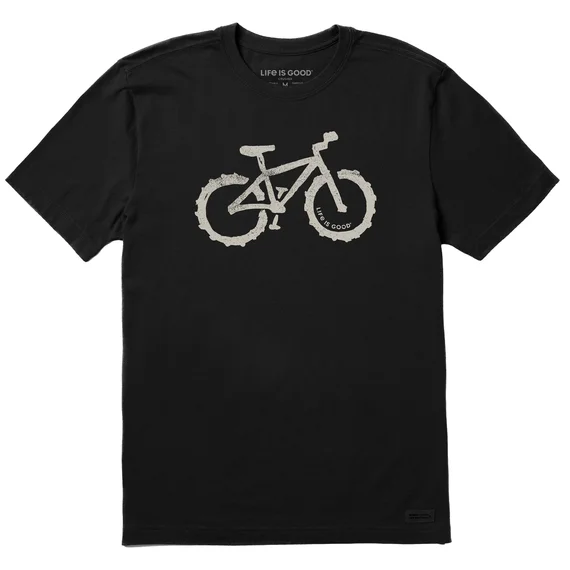 Hiking Shorts for sunset hikes-Men's Fat Tire Mountain Bike Short Sleeve Tee