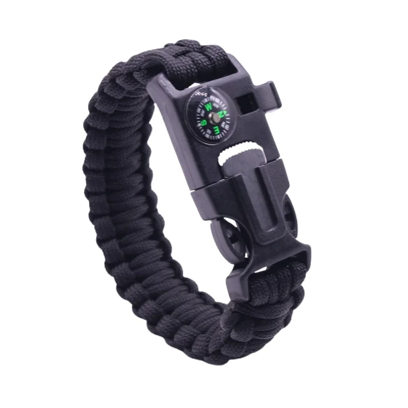 Paracord Multi-functional 5 in 1 Survival Bracelet - Black